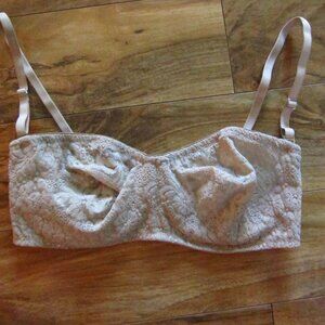 Wacoal Beige Sheer Halo Lace Strapless Underwire Bra with Straps Size 36D